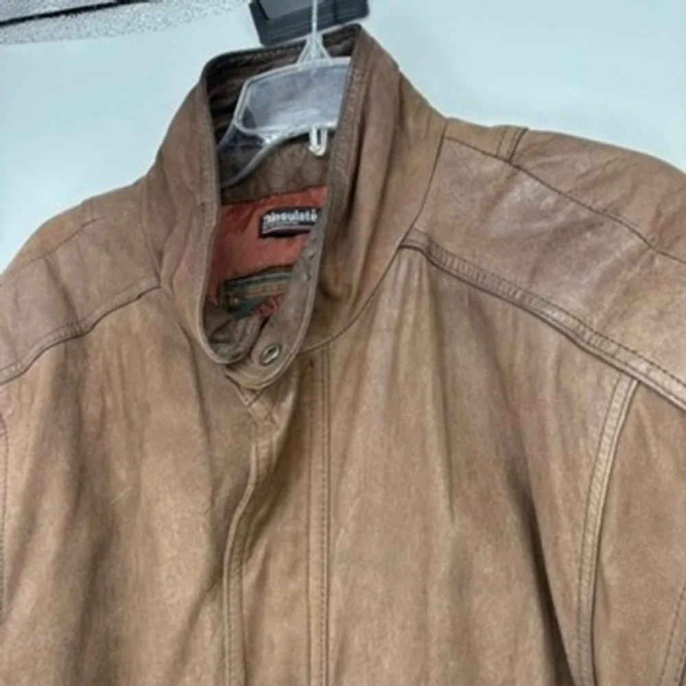 Wilsons Adventure Bound Leather Jacket Mens XL Brown Bomber Thinsulate Originals